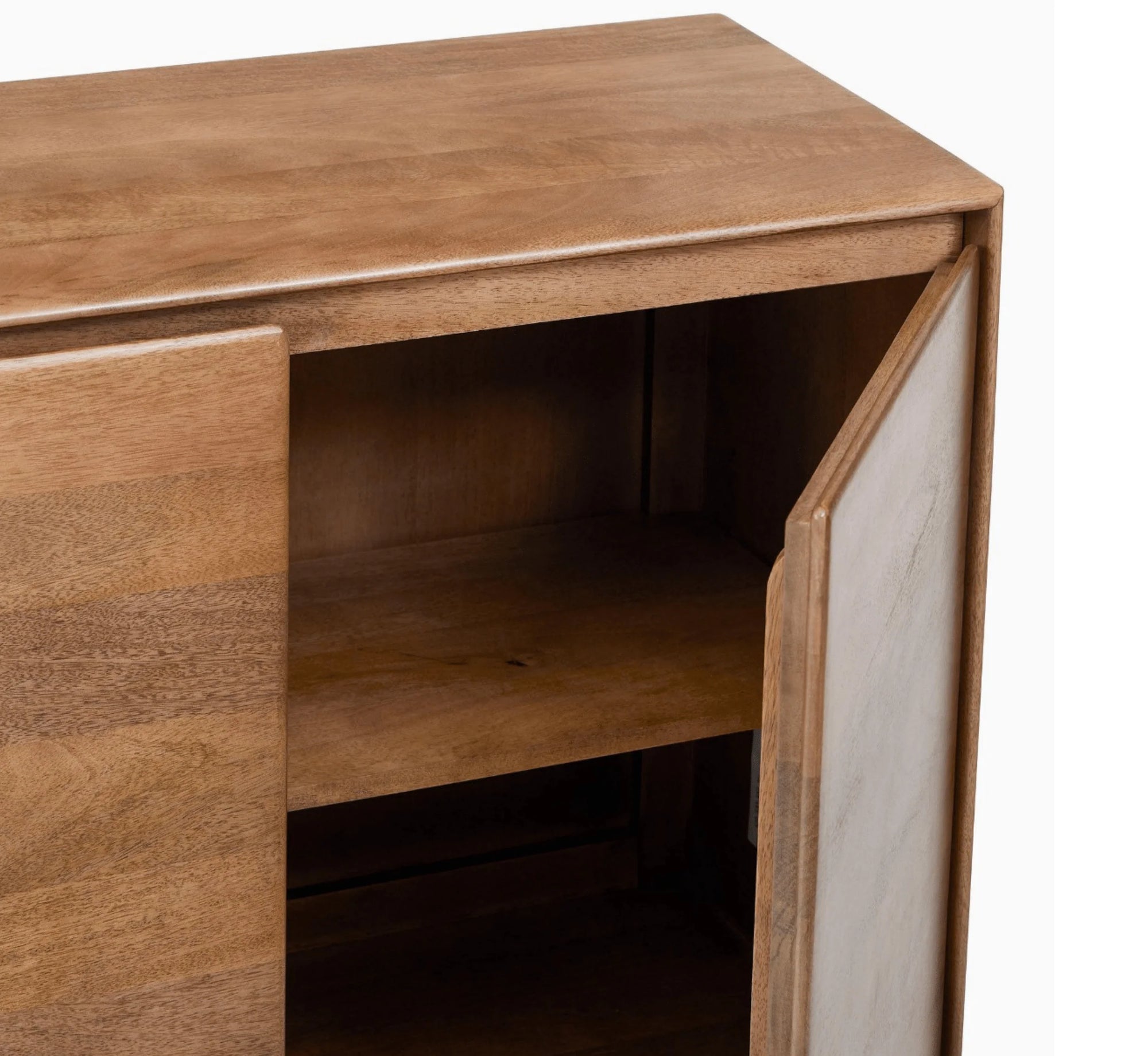 Nest 6-Tier Solid Mango Wood Shoe Cabinet – Handcrafted Organizer in Teak Finish by Living Furn India