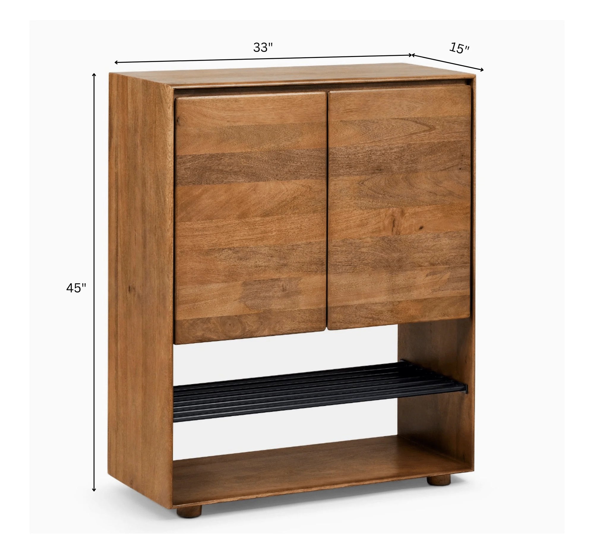 Nest 6-Tier Solid Mango Wood Shoe Cabinet – Handcrafted Organizer in Teak Finish by Living Furn India