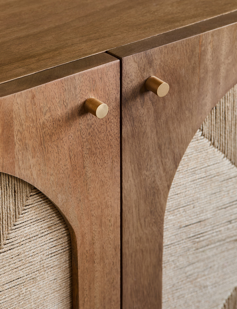 Arcadia Sideboard | Handcrafted Solid Mango Wood Cabinet with Woven Doors | Living Furn India
