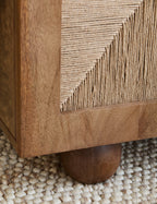 Arcadia Sideboard | Handcrafted Solid Mango Wood Cabinet with Woven Doors | Living Furn India