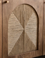Arcadia Sideboard | Handcrafted Solid Mango Wood Cabinet with Woven Doors | Living Furn India
