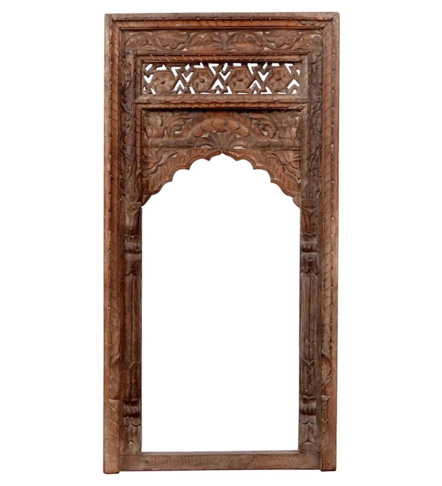 hand carved mirror, wooden frame mirror, walnut mirror, whitewash mirror, mehrab arch mirror, arched mirror, jali lattice mirror, full length mirror, wall mirror, entryway mirror, narrow mirror, decorative mirror, indian furniture, handmade mirror, artisan made mirror, premium wood mirror, quality mirror, durable mirror, sturdy mirror, timeless mirror, elegant mirror, statement mirror, ornate mirror, unique mirror, sculptural mirror, focal piece mirror, handcrafted in india, sustainable wood furniture, mehr