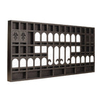 Jharokha Intricate Mango Wood & Mirror Wall Mural Display – Black Stain by Living Furn India