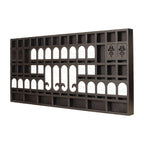 Jharokha Intricate Mango Wood & Mirror Wall Mural Display – Black Stain by Living Furn India