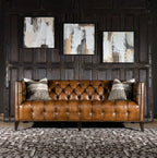 Kingston Tufted Buffalo Leather 3-Seater Sofa – Handcrafted Luxury by Living Furn India