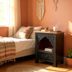 White & Black Natural Top Set Of Two Bedside