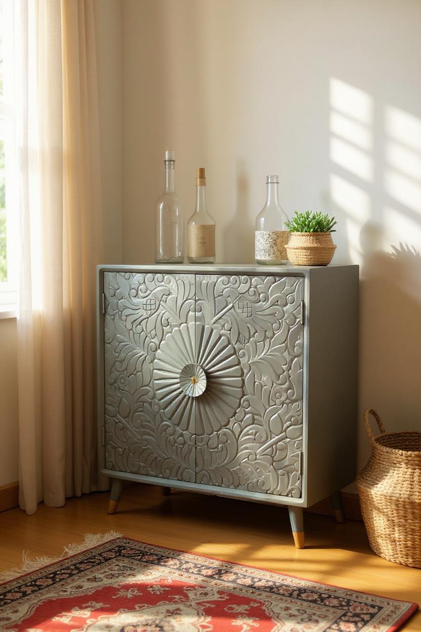 Mina Hand Carving Two Door Cabinet - Living Furn India