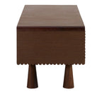 MangoNest Solid Mango Wood Center Table with 2 Drawers – Dark Walnut Finish, Handcrafted by Living Furn India