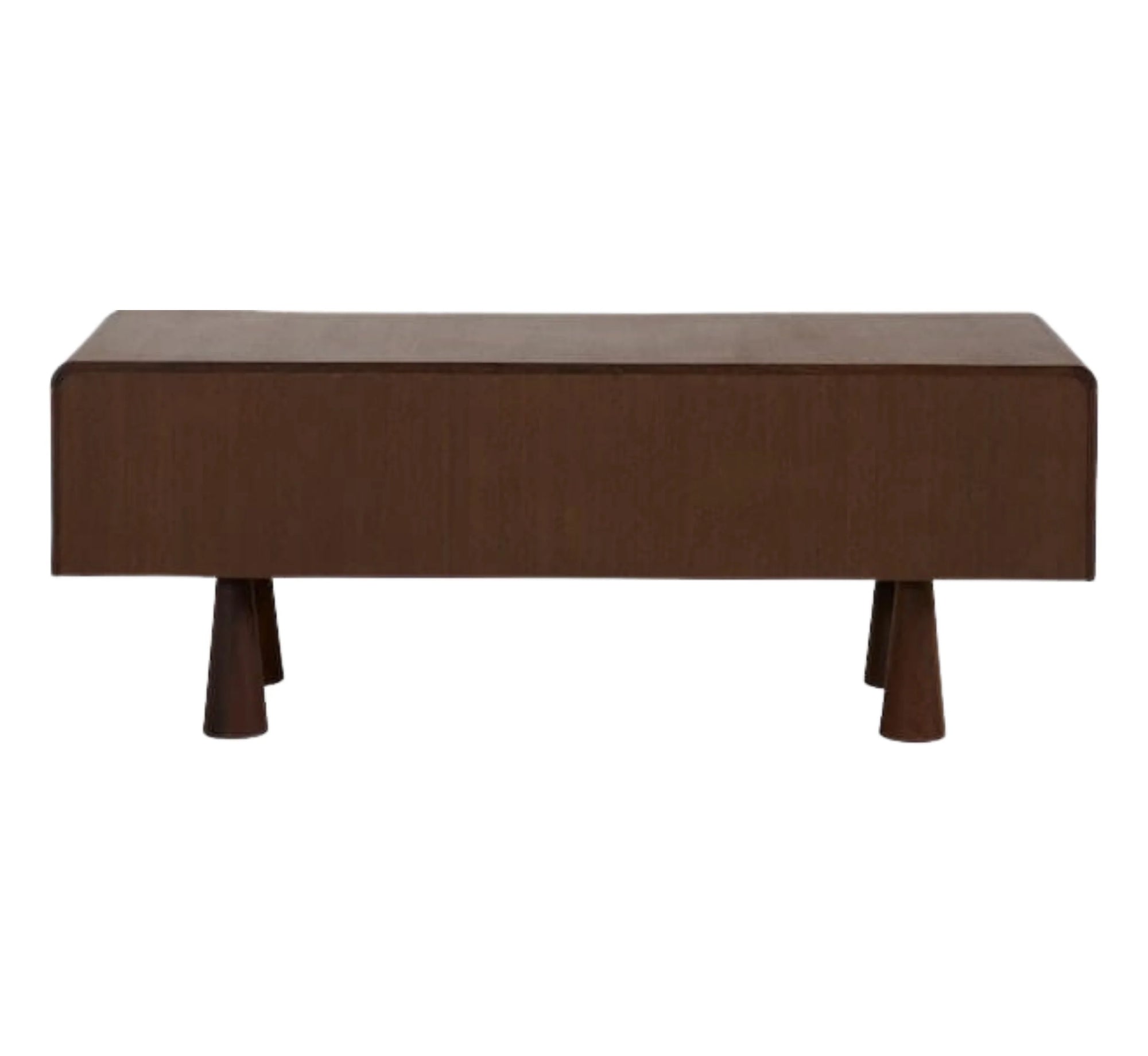 MangoNest Solid Mango Wood Center Table with 2 Drawers – Dark Walnut Finish, Handcrafted by Living Furn India