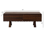 MangoNest Solid Mango Wood Center Table with 2 Drawers – Dark Walnut Finish, Handcrafted by Living Furn India