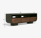 NoirModern Black-Walnut Solid Mango Wood TV Console – Handcrafted Entertainment Unit by Living Furn India