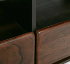 NoirModern Black-Walnut Solid Mango Wood TV Console – Handcrafted Entertainment Unit by Living Furn India