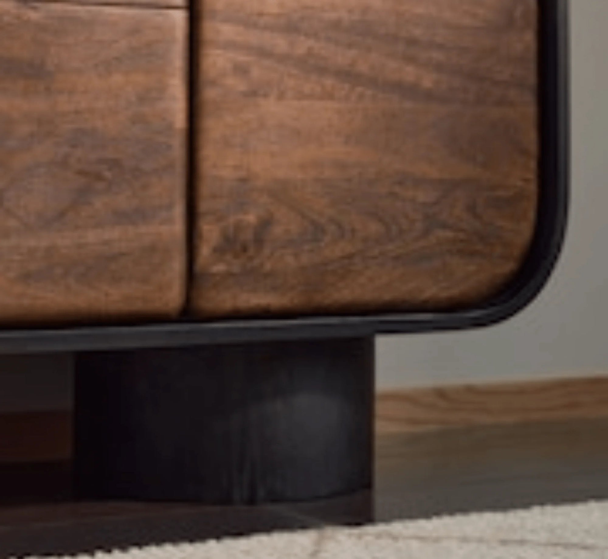 NoirModern Black-Walnut Solid Mango Wood TV Console – Handcrafted Entertainment Unit by Living Furn India