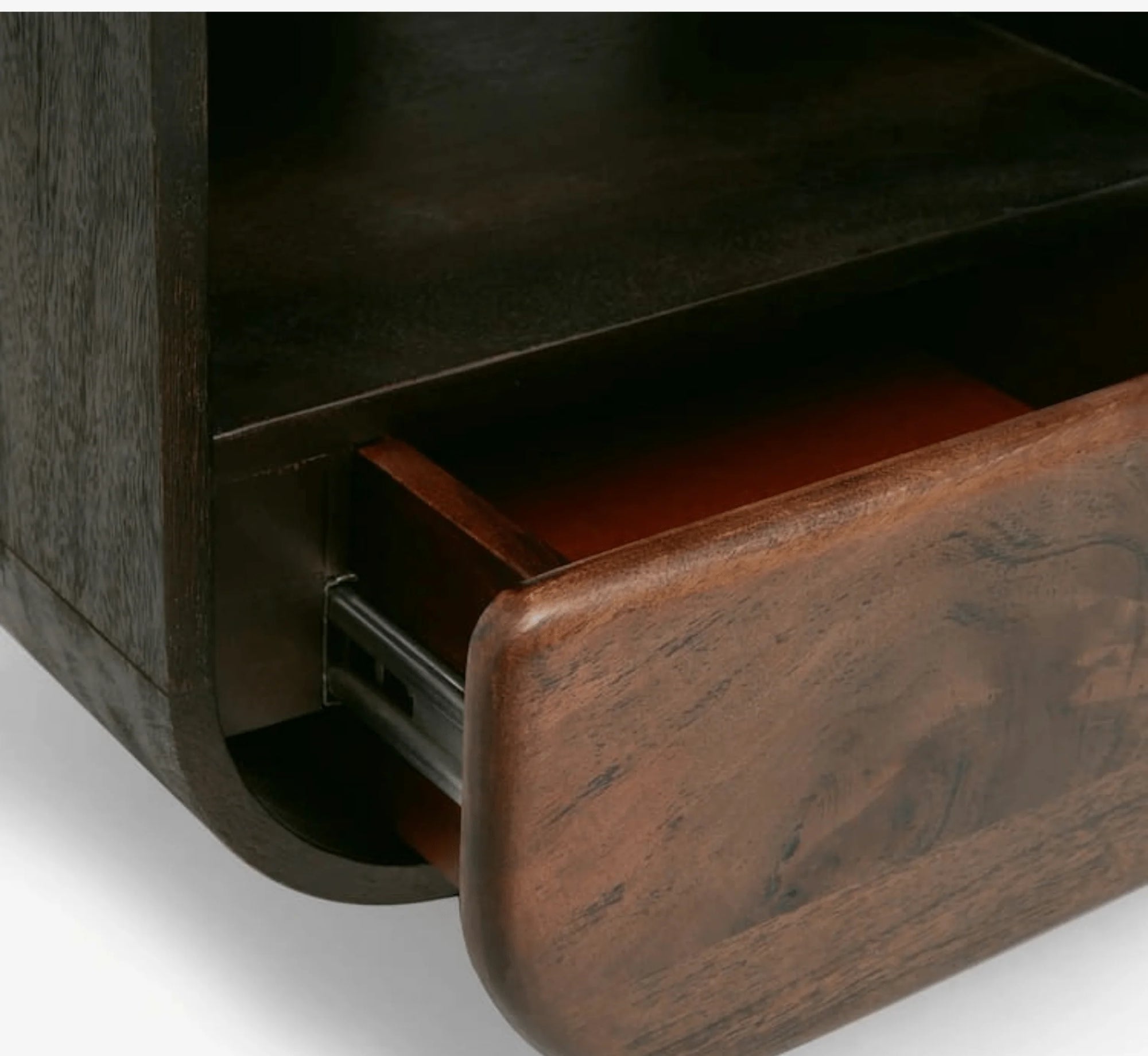 NoirModern Black-Walnut Solid Mango Wood TV Console – Handcrafted Entertainment Unit by Living Furn India