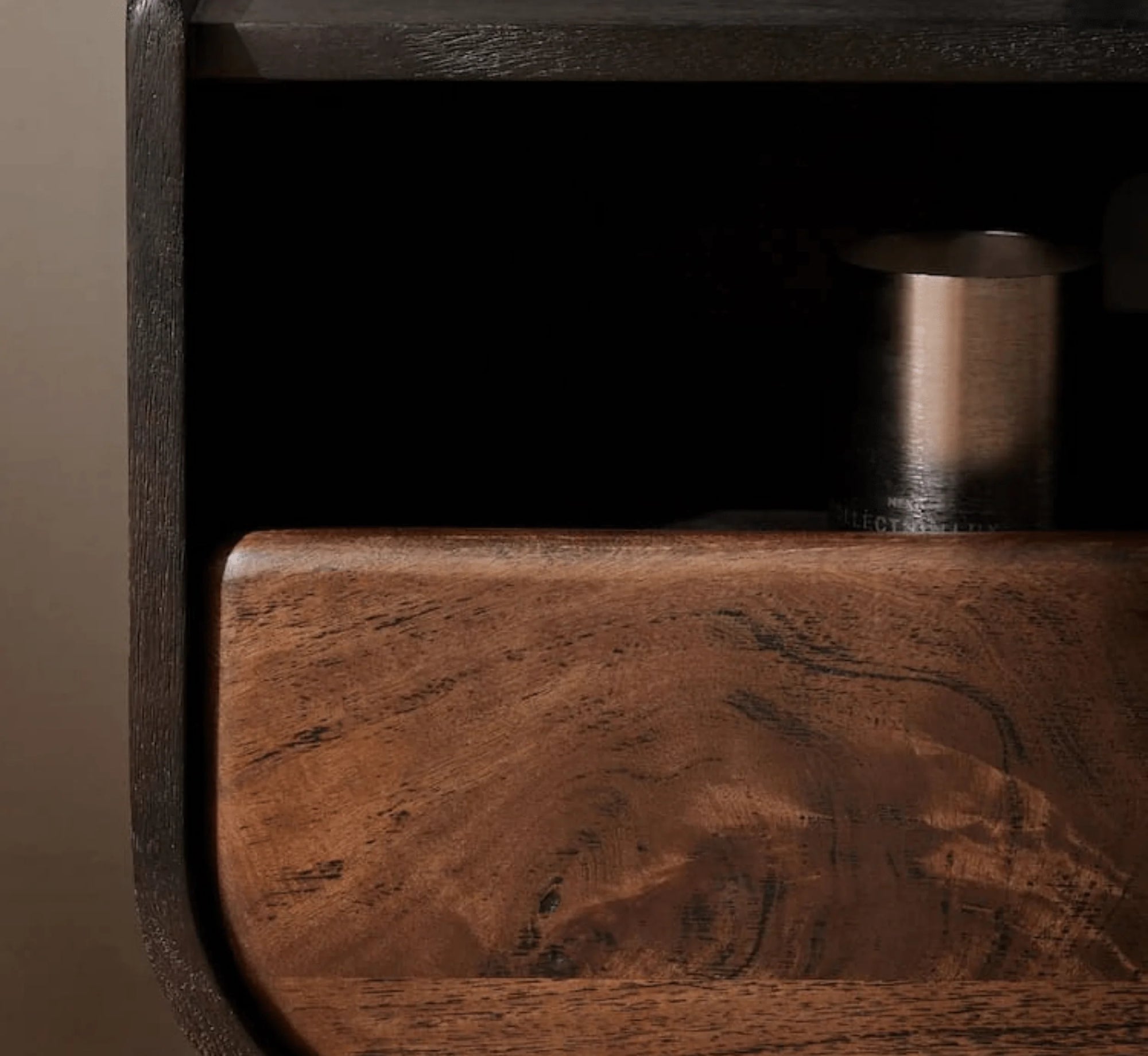 NoirModern Black-Walnut Solid Mango Wood TV Console – Handcrafted Entertainment Unit by Living Furn India