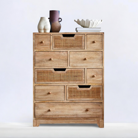 Boho Rattan Chest of Drawers