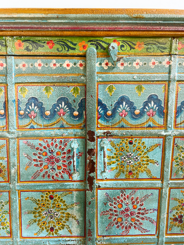 Rajasthani Striking Colorful Solid Wood Cabinet