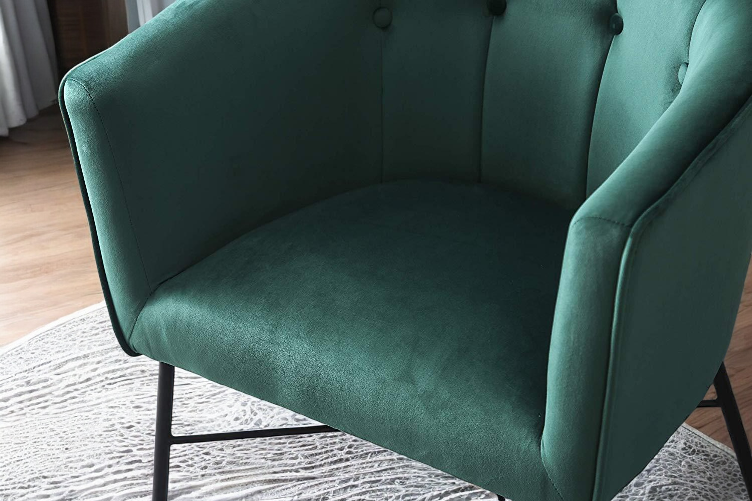 Chair in Emerald Green Velvet - Dining chair - wooden chair