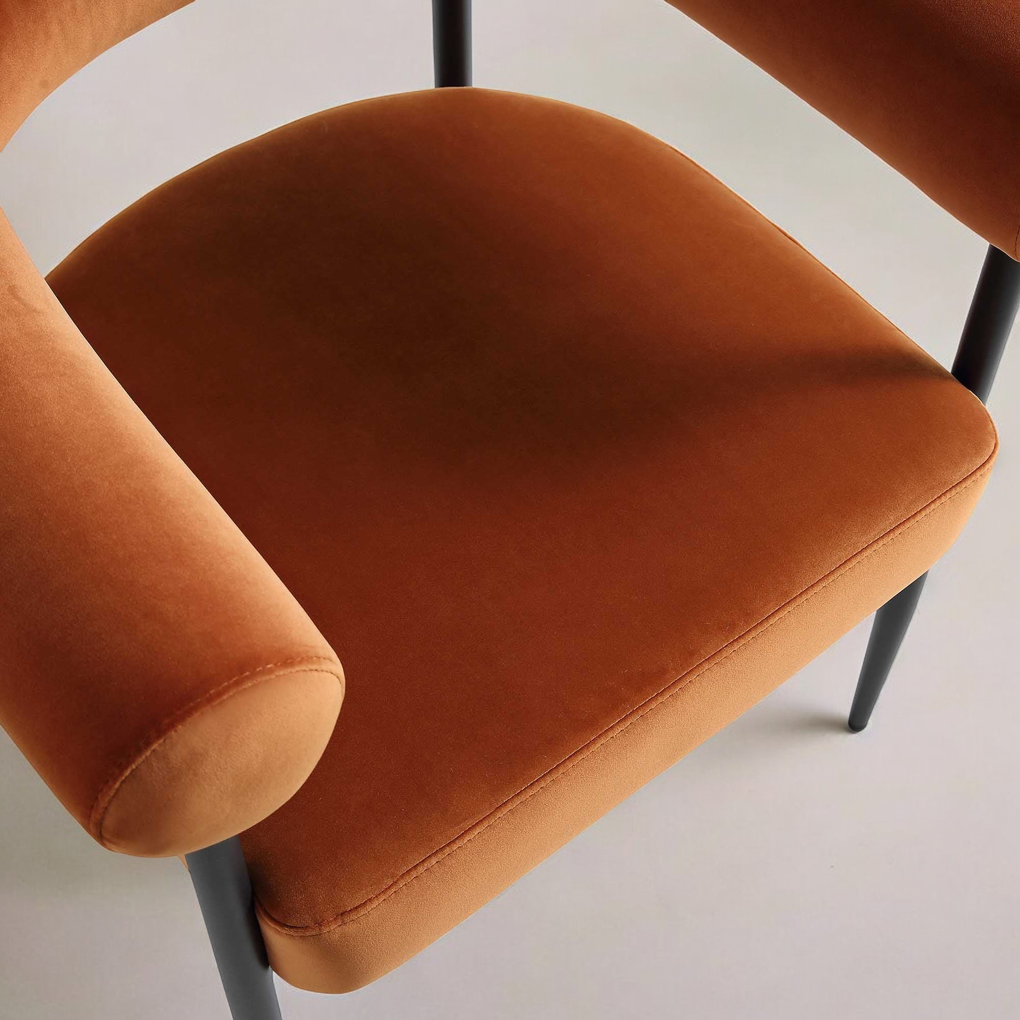 Velvet Dining Chair with Black Legs