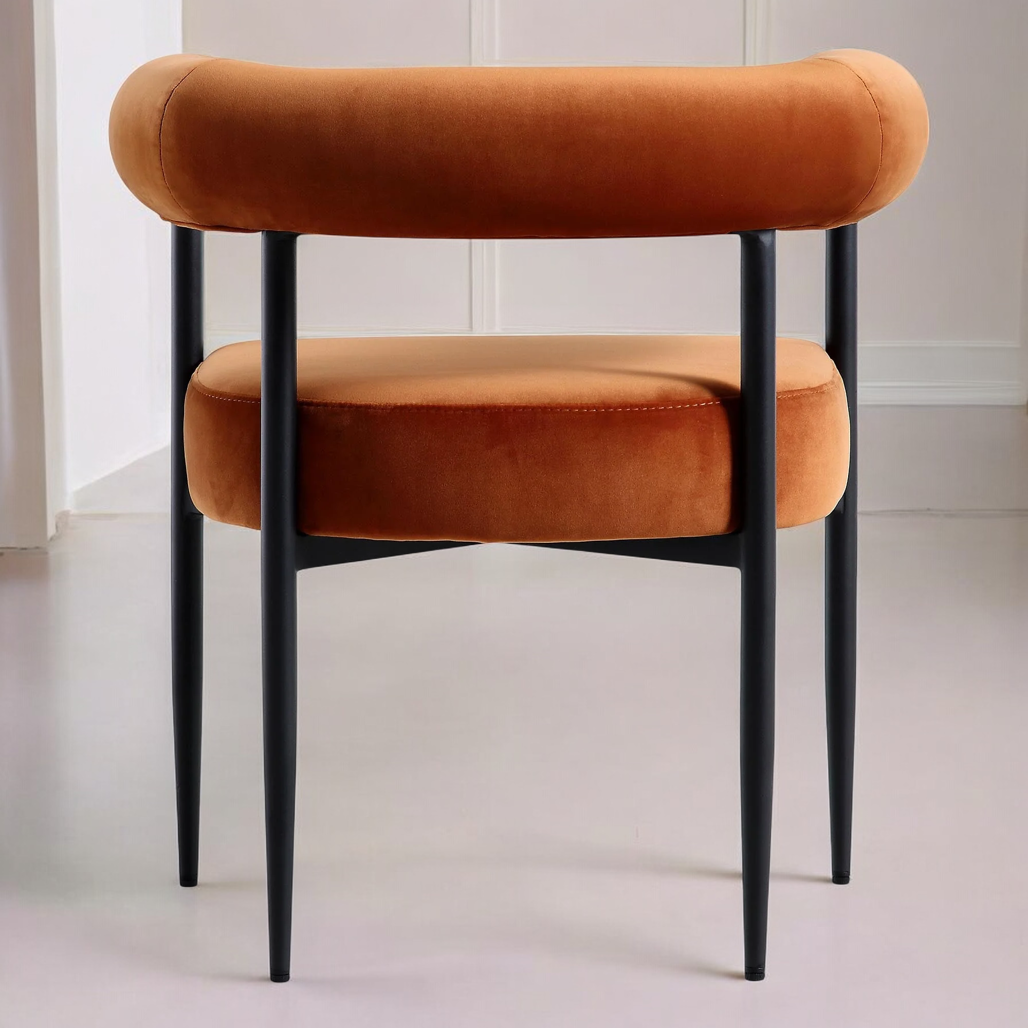 Velvet Dining Chair with Black Legs