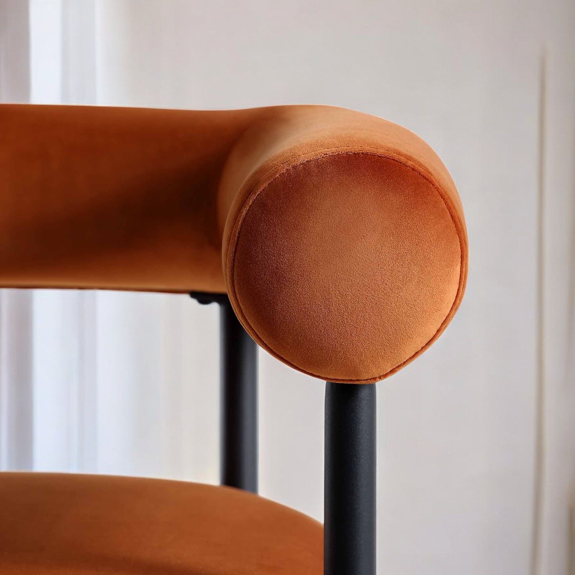 Velvet Dining Chair with Black Legs