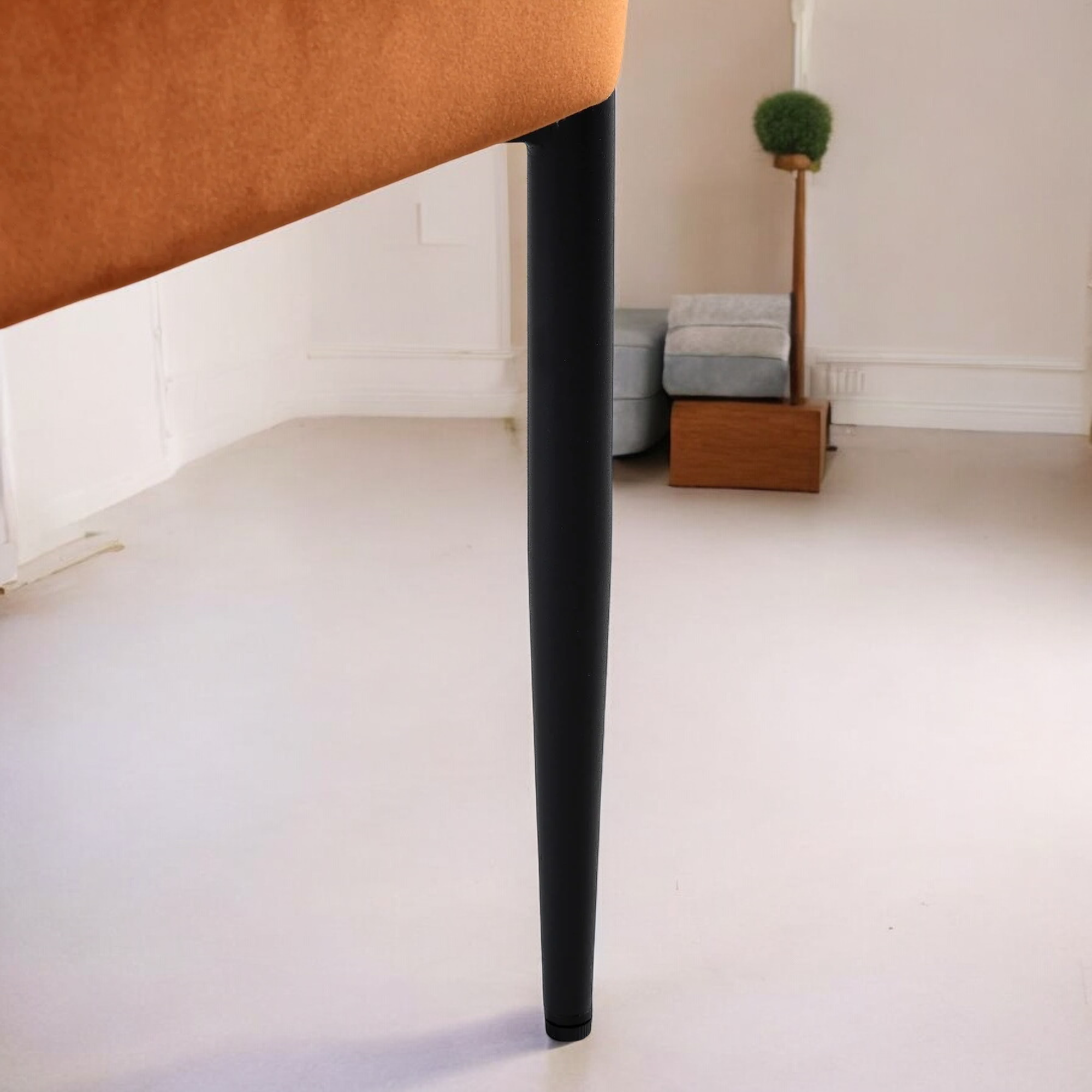 Velvet Dining Chair with Black Legs