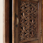 Indian Handcarved Single Door Tall Cabinet With Shelves