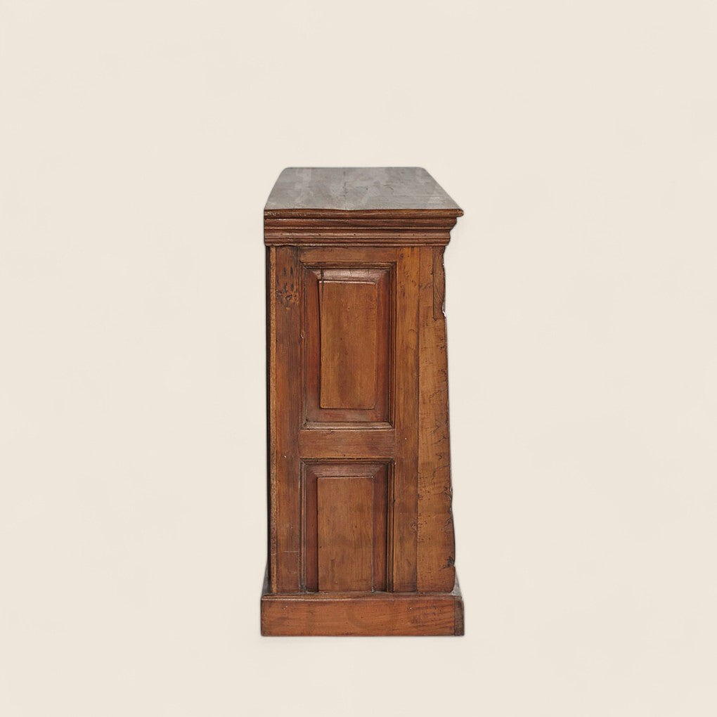 Solid Wood Hand Carved TV Stand With Shelves