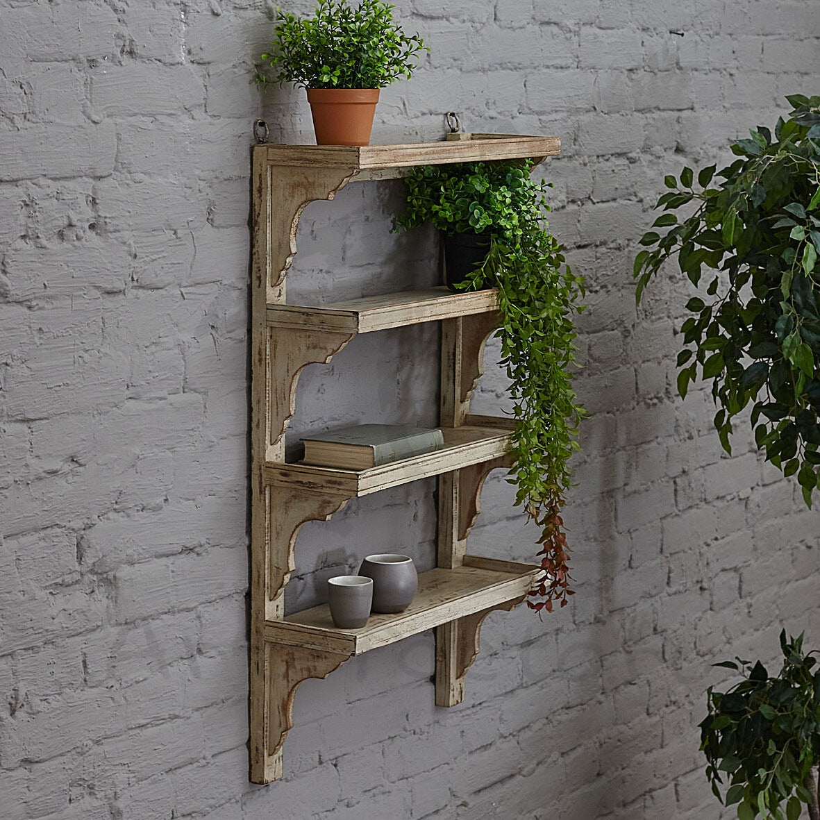 Multi-Tiered Handmade Wooden Shelf