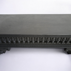 Architectural Black Hand Carved Solid Wood Console Table - hallway table
