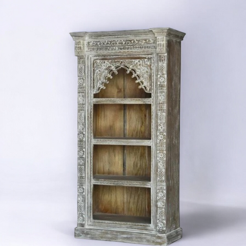 White Rustic Arch Carving Bookrack