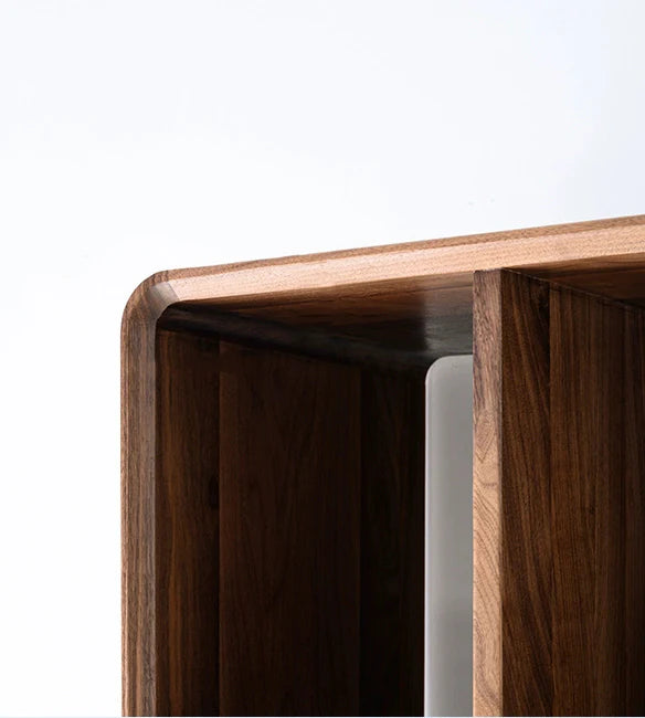 The Jaipur Study Bookcase | Handcrafted Solid Wood with Walnut Finish | 60x40x180cm