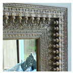 hand carved mirror, wooden frame mirror, rustic mirror, oriental mirror, oversized mirror, large mirror, full length mirror, wall mirror, entryway mirror, dressing mirror, decorative mirror, indian furniture, handmade mirror, artisan made mirror, premium wood mirror, quality mirror, durable mirror, sturdy mirror, timeless mirror, elegant mirror, statement mirror, ornate mirror, unique mirror, sculptural mirror, focal piece mirror, handcrafted in india, sustainable wood furniture, diamond jali lattice, bead 