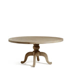Oaklyn Crest Solid Wood 6-Seater Round Dining Table – Weathered Oak Finish by Living Furn India