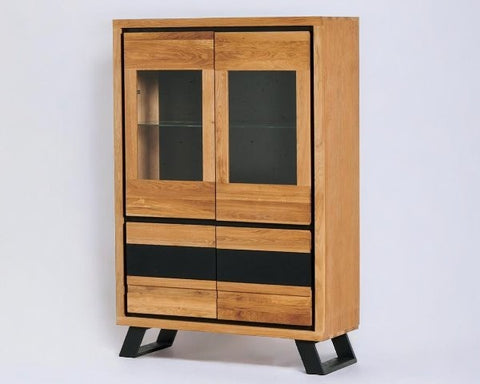 Cabinet 4Door With Glass Shelf (Modern Elegance Collection)