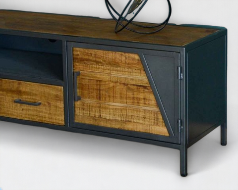 bedroom tv stand /tv stand with storage/Tv Cabinet 2Door And Drawer Wood & Metal (Rustic Retreat Collection)