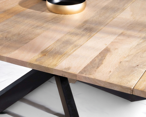 extendable dining table/ live edge table/Extendable Dining Table Cross Leg (Timeless Heritage Collection)