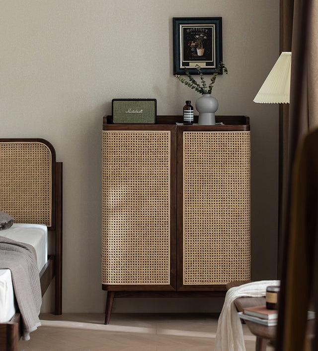 SOLID WALNUT SHOE CABINET WITH DOORS , OAK SHOE CABINET WITH DRAWERS
