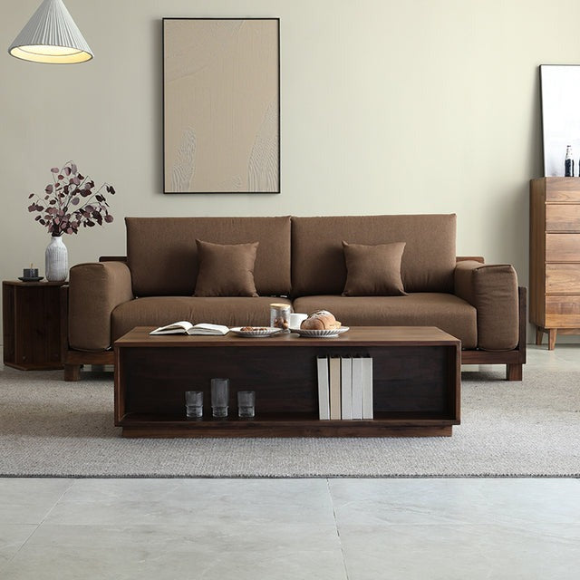 Coffee table with storage | simple tea table |  acacia wood furniture