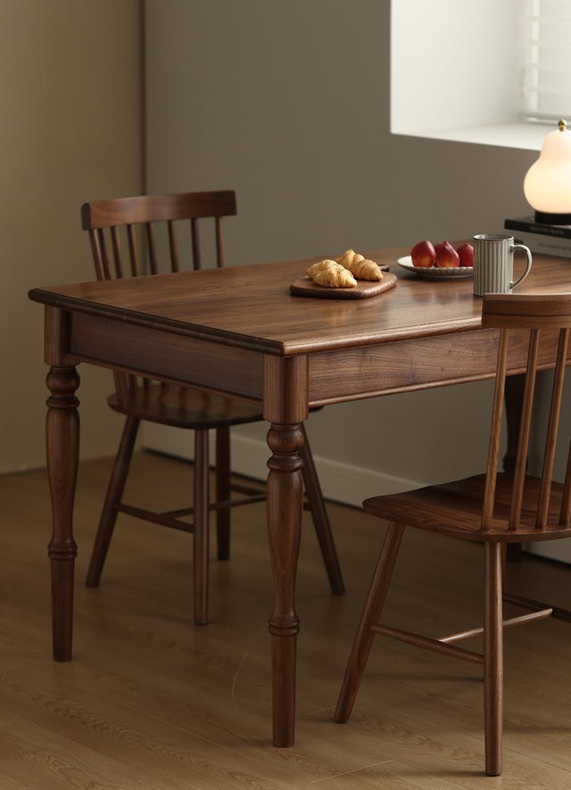 AMERICAN STYLE SOLID BLACK WALNUT WOOD DINING TABLE