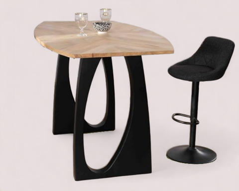 high top table and chairs/wood dining table/High Table Solid Wood & Metal (Urban Fusion Collection)