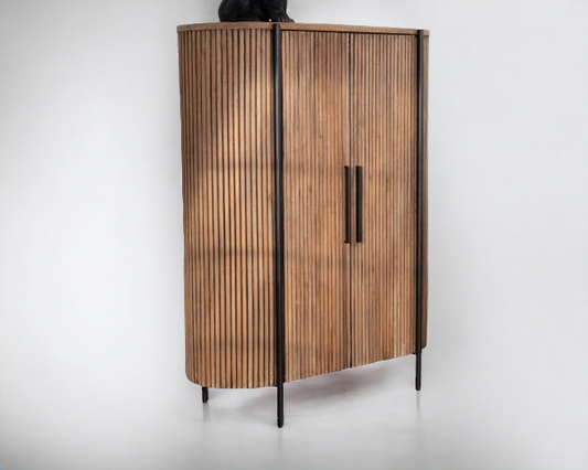 Highboard Cabinet 2Door Solid Wood(Ethereal Elegance Collection)