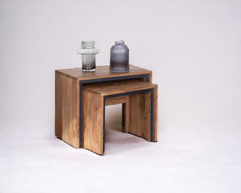 Duo Of Nesting Side Tables Wooden (Classic Revival Collection)