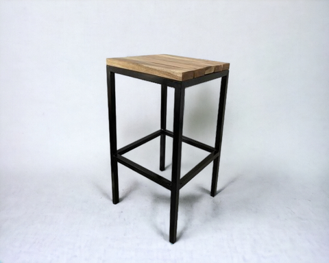 Bar Stool Solid Wood And Metal (Nature's Grace Collection)