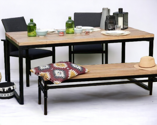 Square Dining Table - A modern square dining table set with sleek edges, offering balanced seating for four diners.