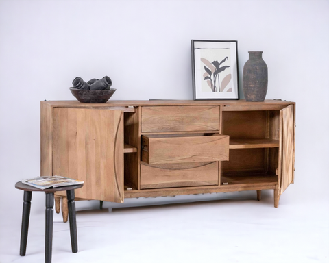 Serenity Wood Sideboard.(Tranquil Zen Collection)