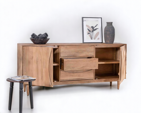 Serenity Wood Sideboard.(Tranquil Zen Collection)