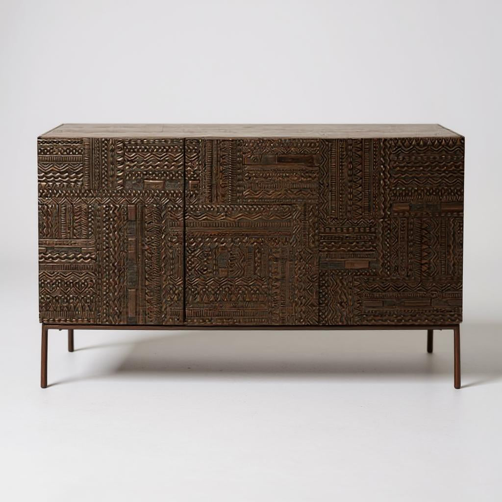 Tabwa 3-Door Sideboard | Handcrafted Solid Wood Cabinet by Living Furn India