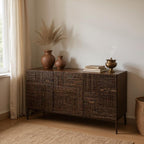 Tabwa 3-Door Sideboard | Handcrafted Solid Wood Cabinet by Living Furn India