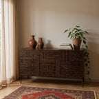 Tabwa 3-Door Sideboard | Handcrafted Solid Wood Cabinet by Living Furn India